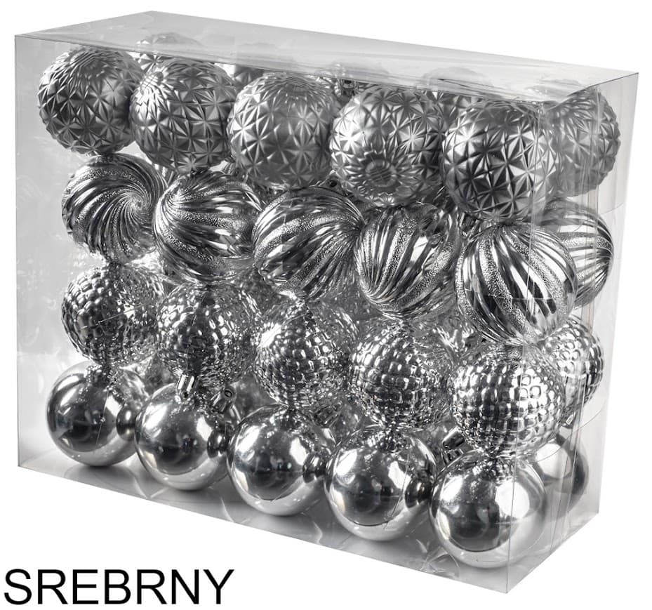 Zestaw Bombek Choinkowych 40 szt Nietłukące