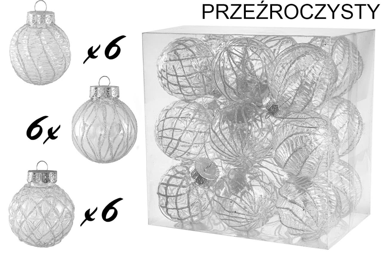 Zestaw Bombek Choinkowych 18 szt. – Classic Elegance Black