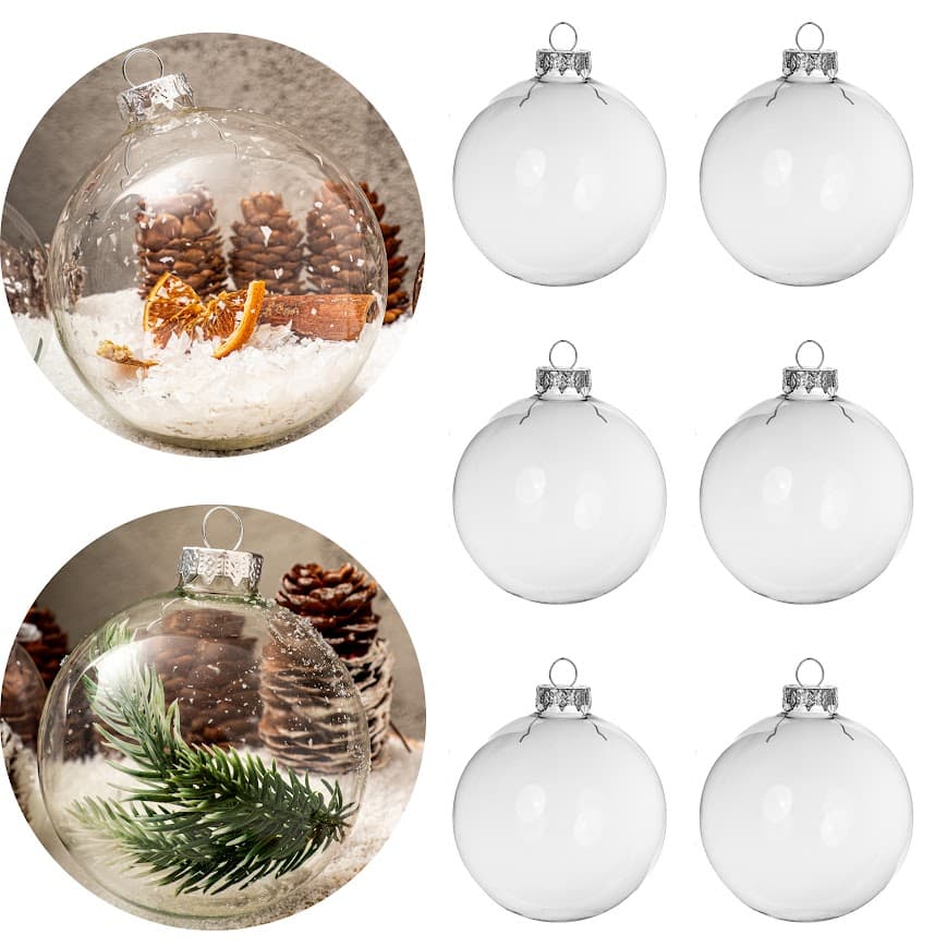 Zestaw 6 Bombek Szklanych 8 cm