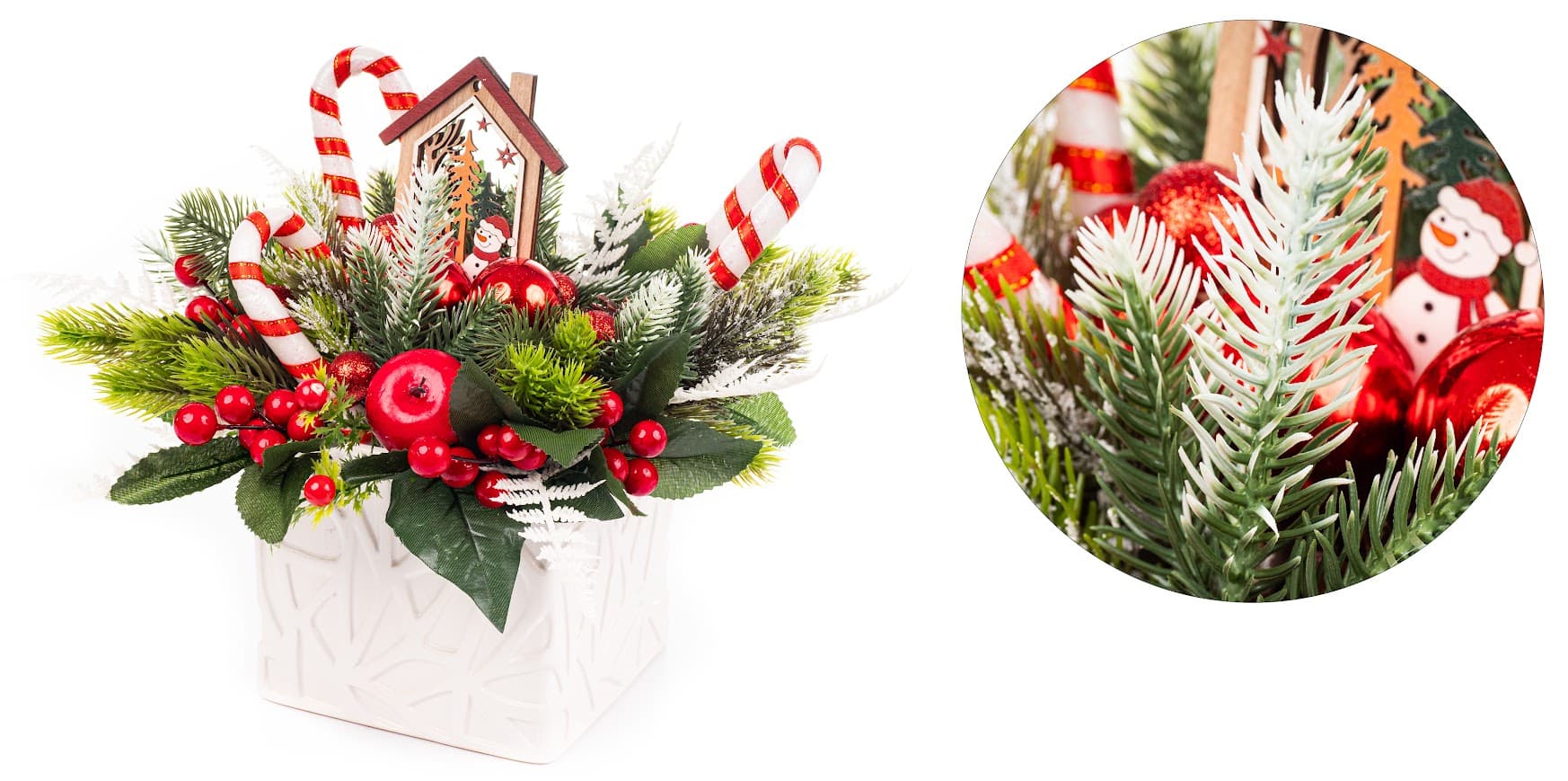 Zestaw 20 Gałązek Dekoracyjnych Choinkowych Premium – 4 Wzory