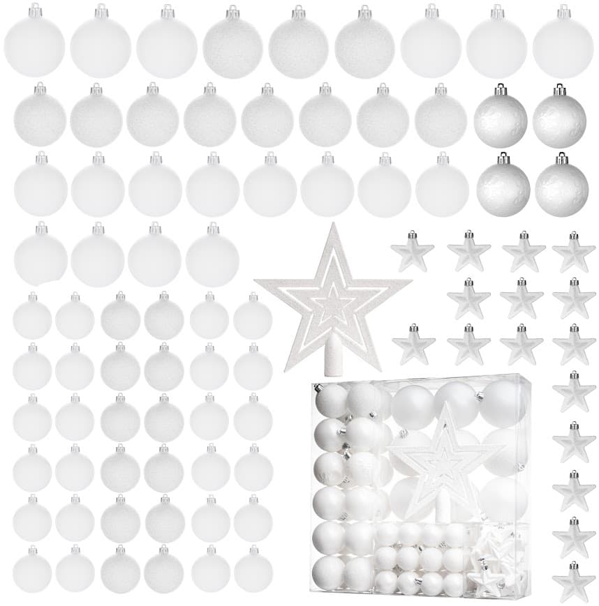 Zestaw Bombek Choinkowych 86 szt. – Classic Star