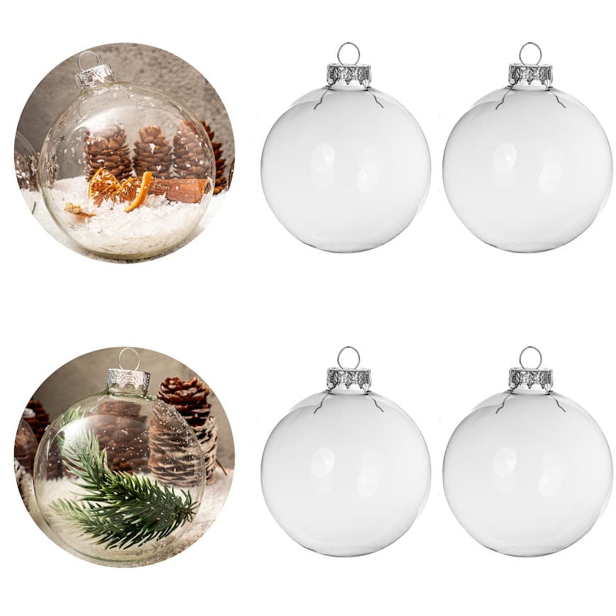 Zestaw 4 Bombek Szklanych 10 cm