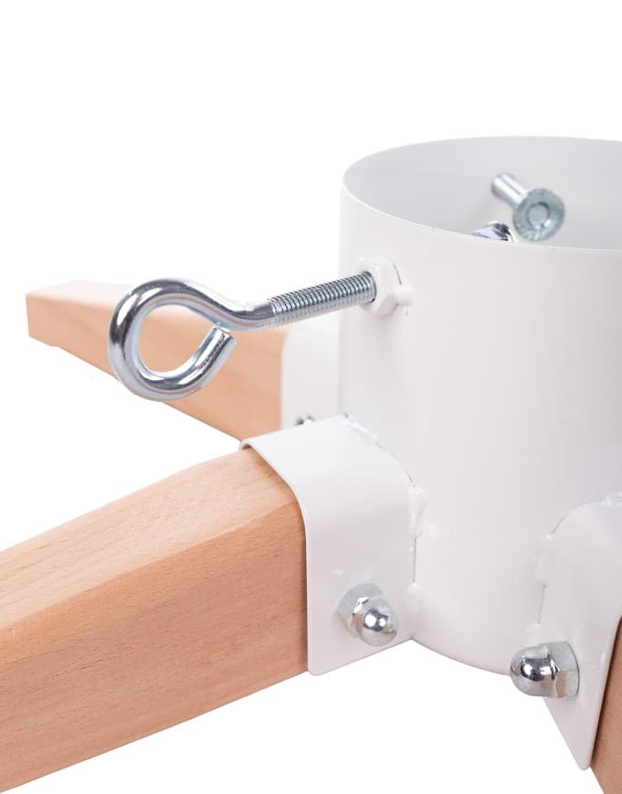 Stojak choinkowy — metal + drewno